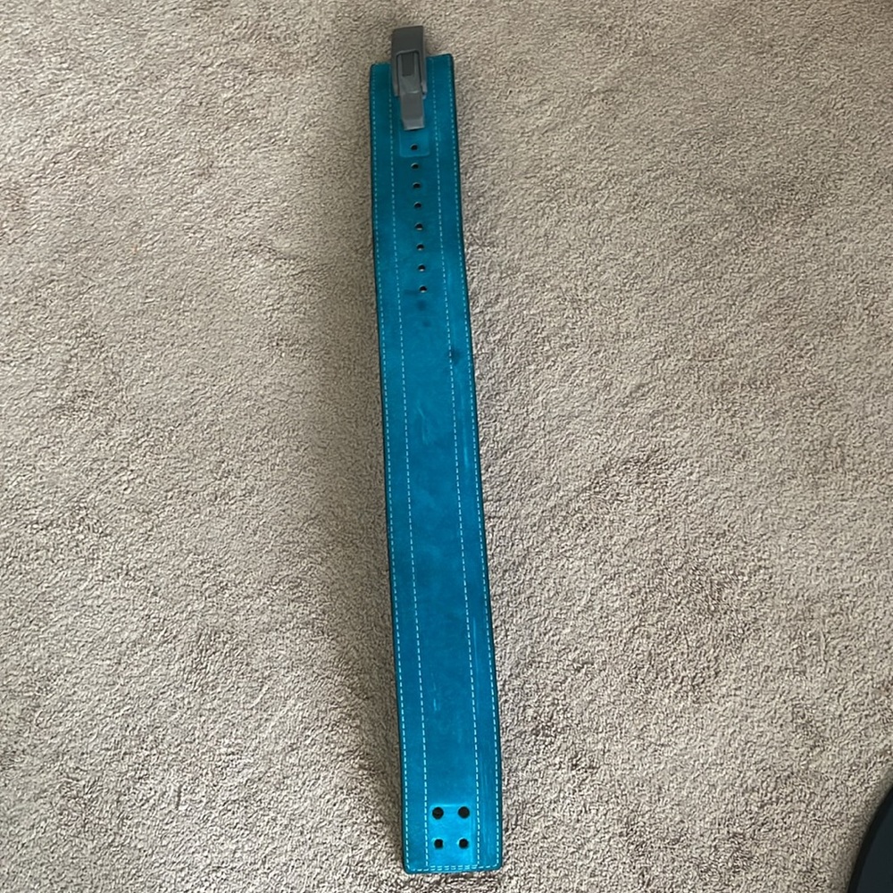 Inzer Forever Lever Belt 10MM Size: Medium (30-33), Color: Turquoise - Picture 2 of 3